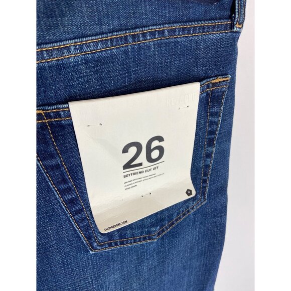 NWT Re/done Boyfriend Cutoff High Rise Dark Wash Shorts-sz  26 - Picture 6 of 9